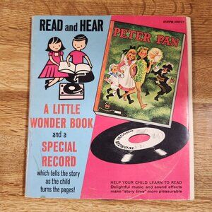 Peter Pan Read and Hear Book & Record Little Golden Books 45 rpm Vintage